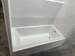 White Fiberglass Shower Enclosure 32 1/2"X60"X76 " Right Hand Drain