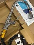 Chrome, Single Hole Faucet, Pull Down Spray Handle and Forward Only Lever
