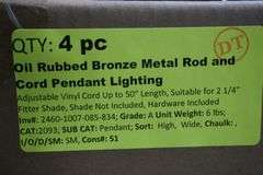 Oil Rubbed Bronze Metal Rod And Cord Pendant Lighting