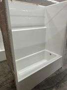 White Fiberglass Shower Enclosure 32 1/2"X60"X76 " Right Hand Drain