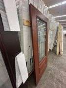 Cherry Mahogany Deco 2 PNL Fiberglass Door Slab 36"x80"