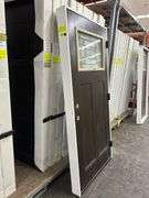 Brown Fiberglass, Decorative Entrance Door 36"x80", Left Hand
