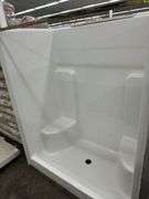 White Fiberglass Shower Stall  35 1/2"x60"x77" Center Drain