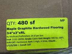 Maple Graphite Hardwood Flooring 3/4"x3"xRL