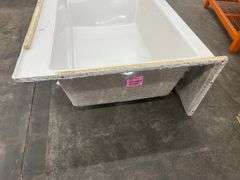 Acryl Alcove Left-Hand Drain Whirlpool Bathtub in White 60"x43"x21 1/2"