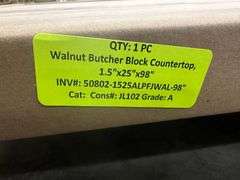 Walnut Butcher Block Countertop 1.5"x25"x98"