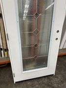 Exterior Full Decorative Glass Fiberglass Door 36"x80" RH
