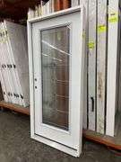 Exterior Full Decorative Glass Fiberglass Door 36"x80" RH
