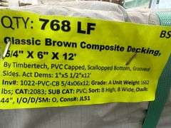 Classic Brown Composite Decking 5/4"x6"x12'