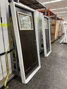 Brown Fiberglass, Decorative Entrance Door 36"x80", Left Hand