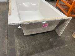 Acryl Alcove Left-Hand Drain Whirlpool Bathtub in White 60"x43"x21 1/2"