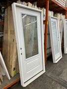 White Fiberglass, Decorative Entrance Door 36"x80", Right Hand