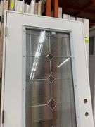 Exterior Full Decorative Glass Fiberglass Door 36"x80" RH