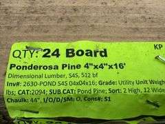 Ponderosa Pine Dimensional Lumber 4"x4"x16'