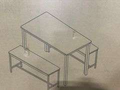 3-Piece Bench Style Dining Furniture Set