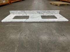 Carrara Marble Double Basin Vanity Top 60"x22"