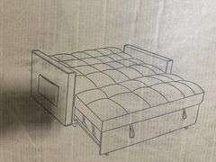 55.1-inch 3-in-1 convertible Sofa Bed Black