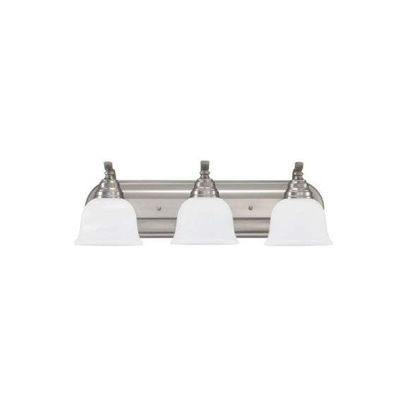 Nickel Three Light Wall Mount Bathroom Light