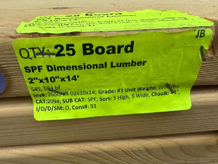 SPF Dimensional Lumber 2"x10"x14'