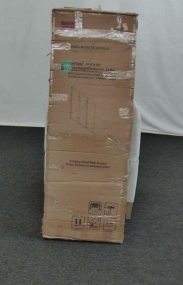 Bathtub Shower Doors 51.2-51.8 in. W Ã— 59 in. H, 1/4" (6mm) Clear Tempered Glass Shower Door, Framl