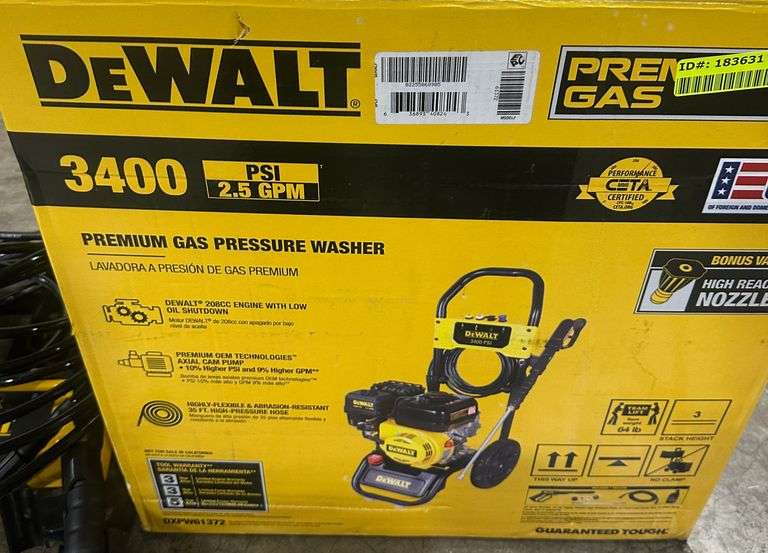 3400 PSI 2.5 GPM Gas Cold Water Pressure Washer