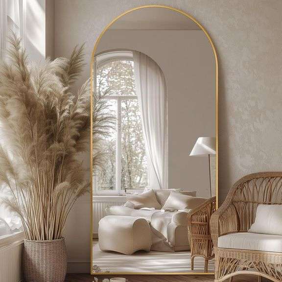Full Length Mirror, 76"x34" Oversized Arched Mirror Large Standing Mirrors, Tall Mirrors Body Floor