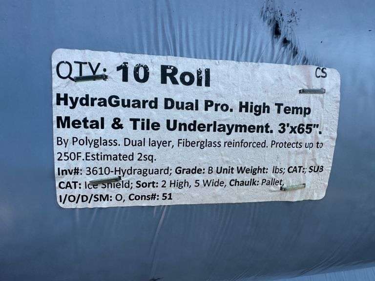 HydraGuard Dual Pro. High Temp Metal & Tile Underlayment 3'x65'