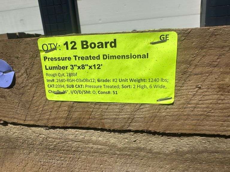 Pressure Treated Dimensional Lumber 3"x8"x12'