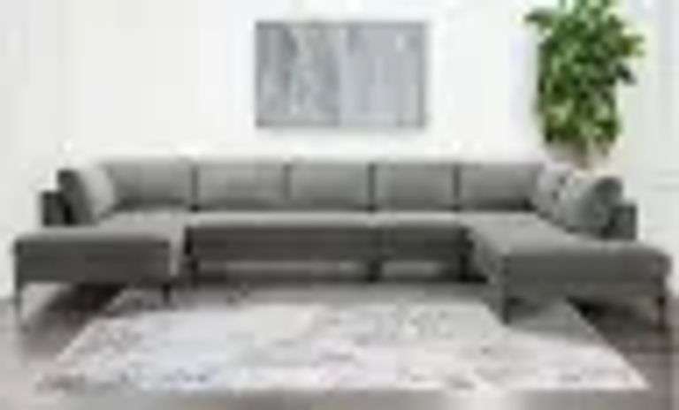 Abbyson Evella Double Chaise Fabric Sectional