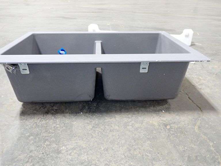 Shadow Grey Double Bowl Drop-In Sink 22"x33"x9"