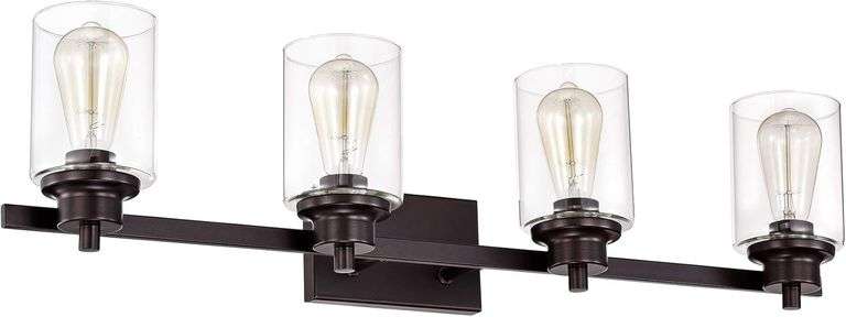 Oil Rubbed Bronze Outdoor Wall Light Fixture, Waterproof Clear Glass Shade Outdoor Sconce Lighting w