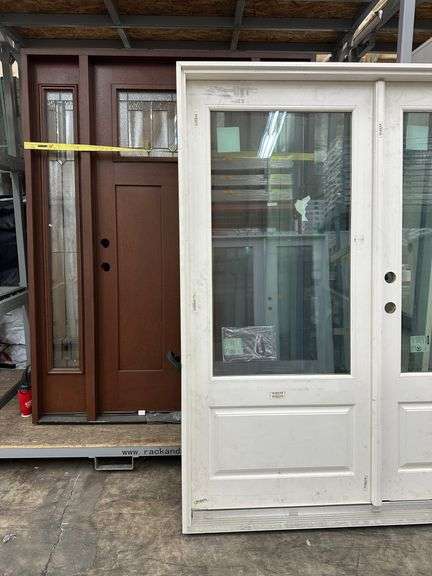White Exterior 3/4 Glass Double Patio Door 72"x80"