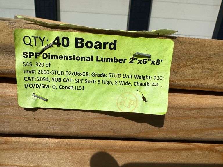 SPF Dimensional Lumber 2"x6"x8'