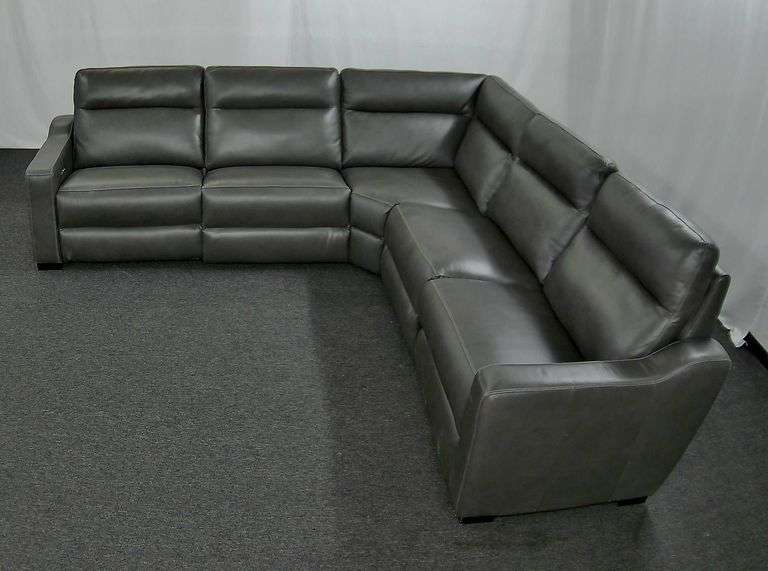 Macys Gabrine Leather 5pc Power Reclining Sectional Online Retail: $6455