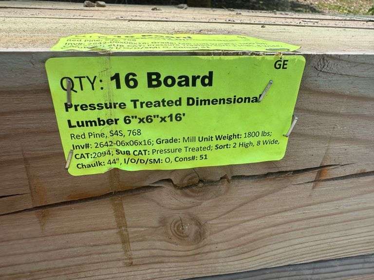 Pressure Treated Dimensional Lumber 6"x6"x16'