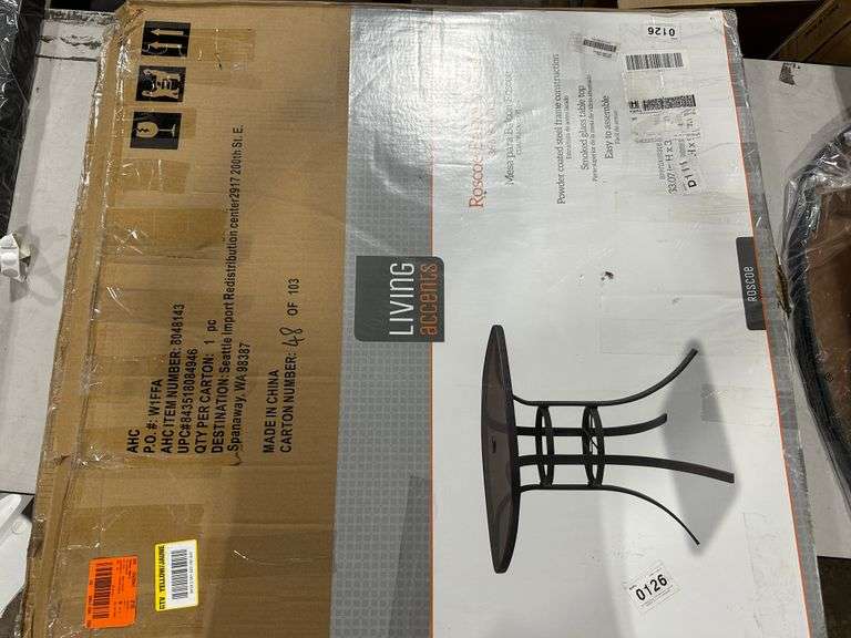 Roscoe Black Square Glass Outdoor Balcony Table