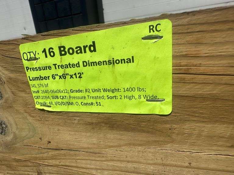 Pressure Treated Dimensional Lumber 6"x6"x12'