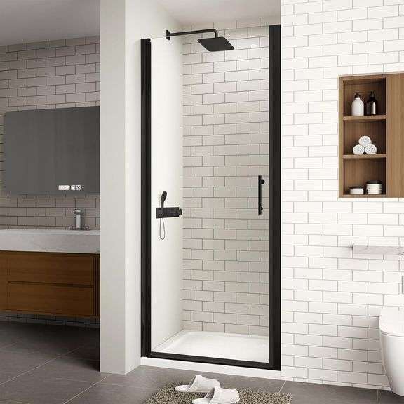 8-29.4" W x 72" H Frameless Pivot Shower Door, 1/4" (6mm) Clear SGCC Tempered Glass Shower Door, Piv
