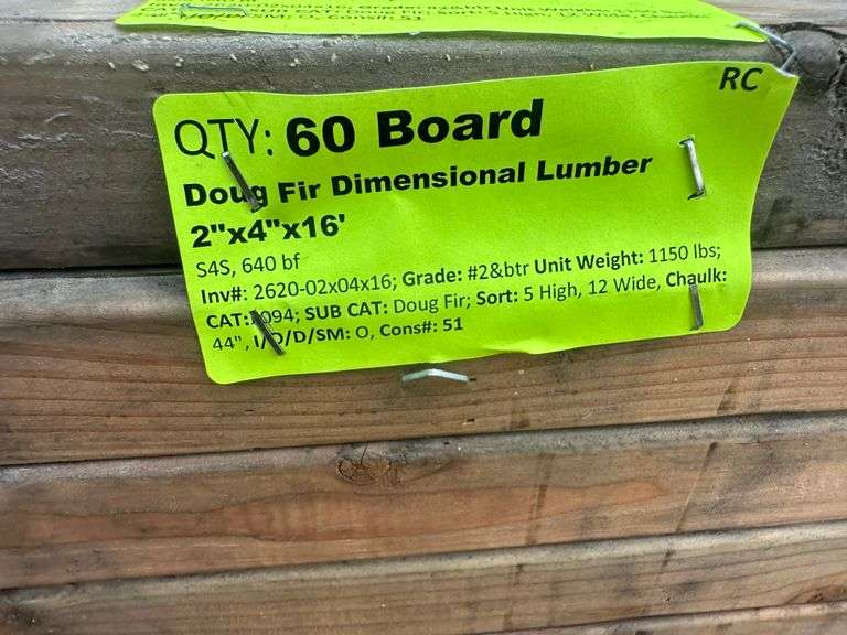 Doug Fir Dimensional Lumber 2"x4"x16'