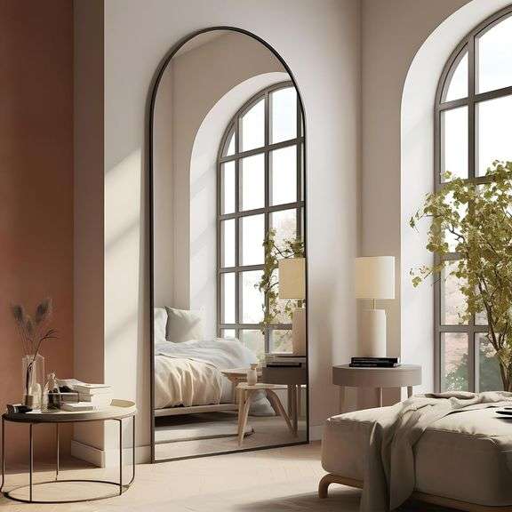 NeuType Arched Full Length Mirror, 71â€x27â€, Large Full Body Mirror with Aluminium Metal Frame, S