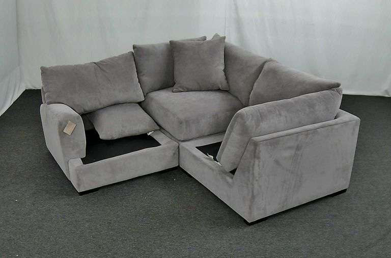 Macys 3pc Corduroy Fabric Sectional MISSING CUSHIONS