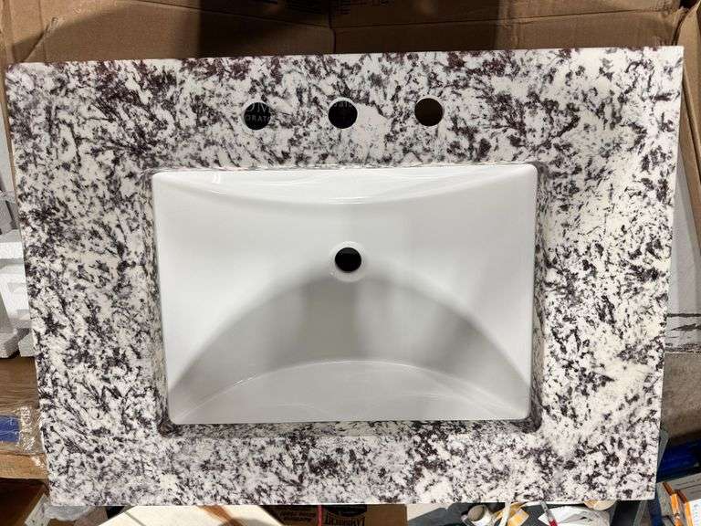 Home Decorators Collection Cultured Marble White Sink Vanity Top