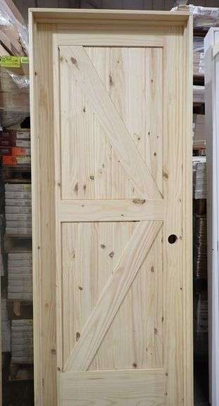 Unassembled Interior Knotty Pine Door 30"x80" LH