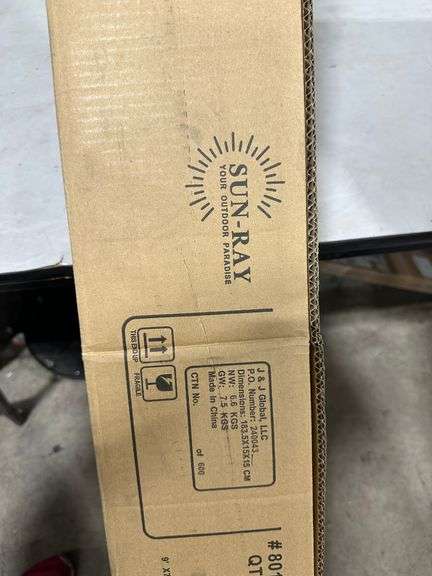 Sun-Ray 9 ft. x 7 ft. Rectangular Solar Lighted Market Patio Umbrella