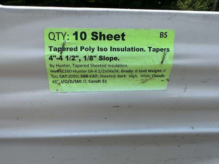 Tapered Poly Iso Insulation, Tapers 4"-4 1/2",1/8" Slope