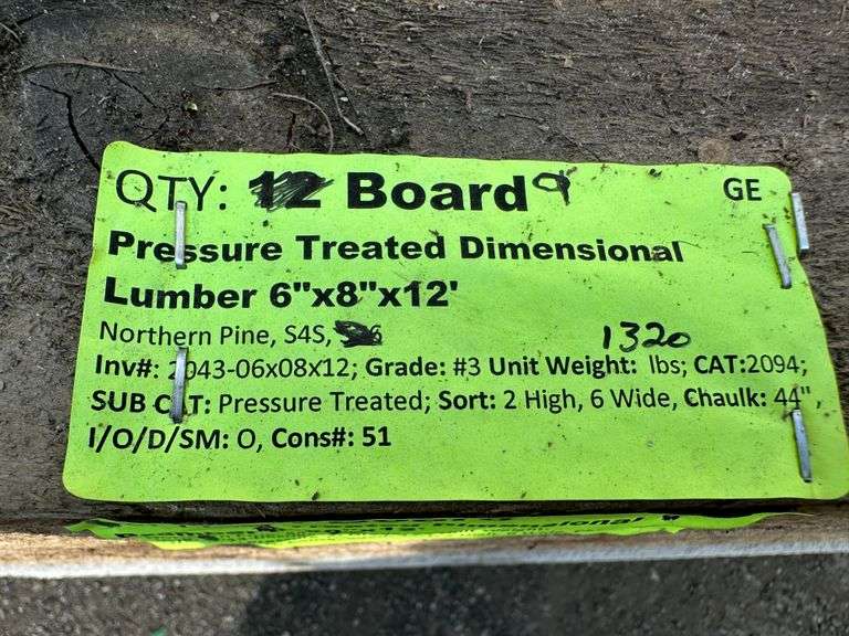 Pressure Treated Dimensional Lumber 6"x8"x12'