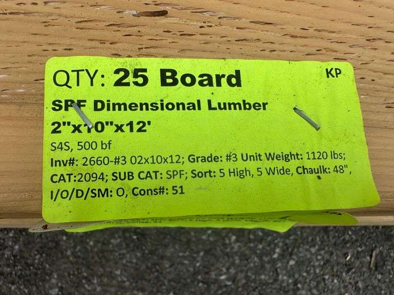SPF Dimensional Lumber 2"x10"x12'