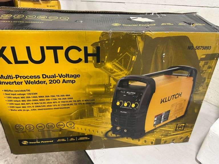 Klutch Dual-Voltage Multi-Process 4-in-1 Welder 200 Amp