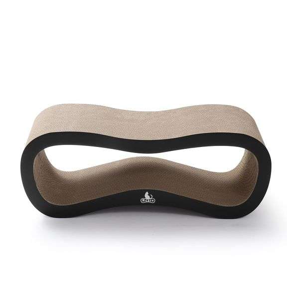 Cardboard Cat Scratching, Large, Wavy Sam, Rascadores para Gatos, Rcats USA, White/black