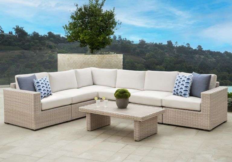 Abbyson Tianna Wicker 6 Sets with Sunbrella Cushions